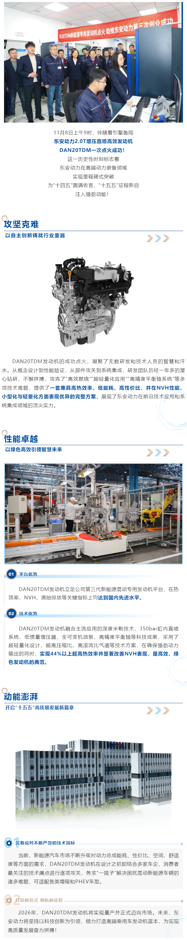 東安動力DAN20TDM混動專用發(fā)動機點火成功！
